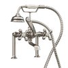Cambridge Plumbing Clawfoot Tub 6" Deck Mount Brass Faucet with Hand Held Shower- Brushed Nickel CAM463D-6-BN